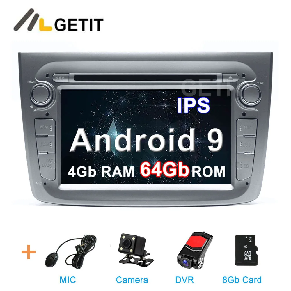 Gray 4G CAM DVR SD DSP ips 64G Автомобильный DVD стерео Мультимедиа Радио gps Android 10 для Alfa Romeo Mito 2008 - Цвет: Gray 4G CAM DVR SD