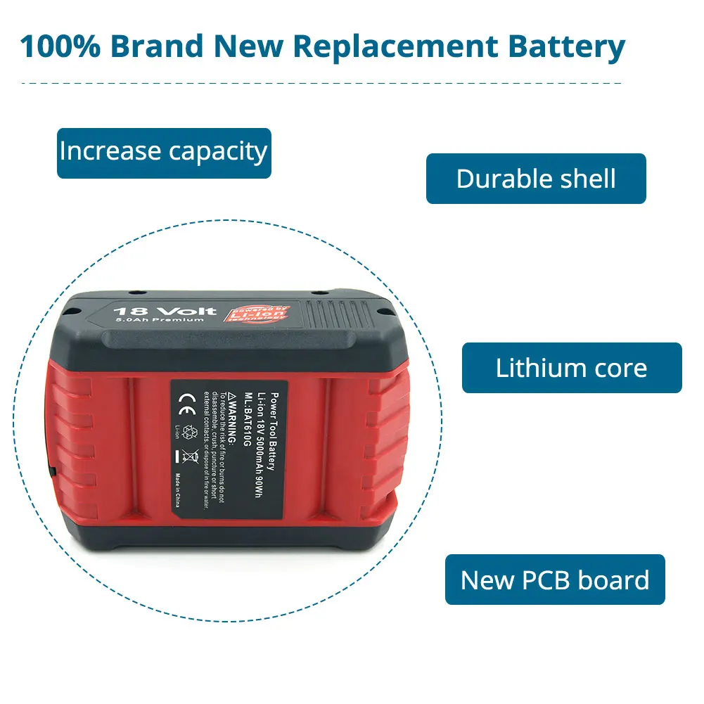 2 шт Замена для Bosch 18 в 6,0 Ач литий-ионный аккумулятор BAT609 BAT610G BAT618G BAT620 BAT621 беспроводные инструменты с лампой