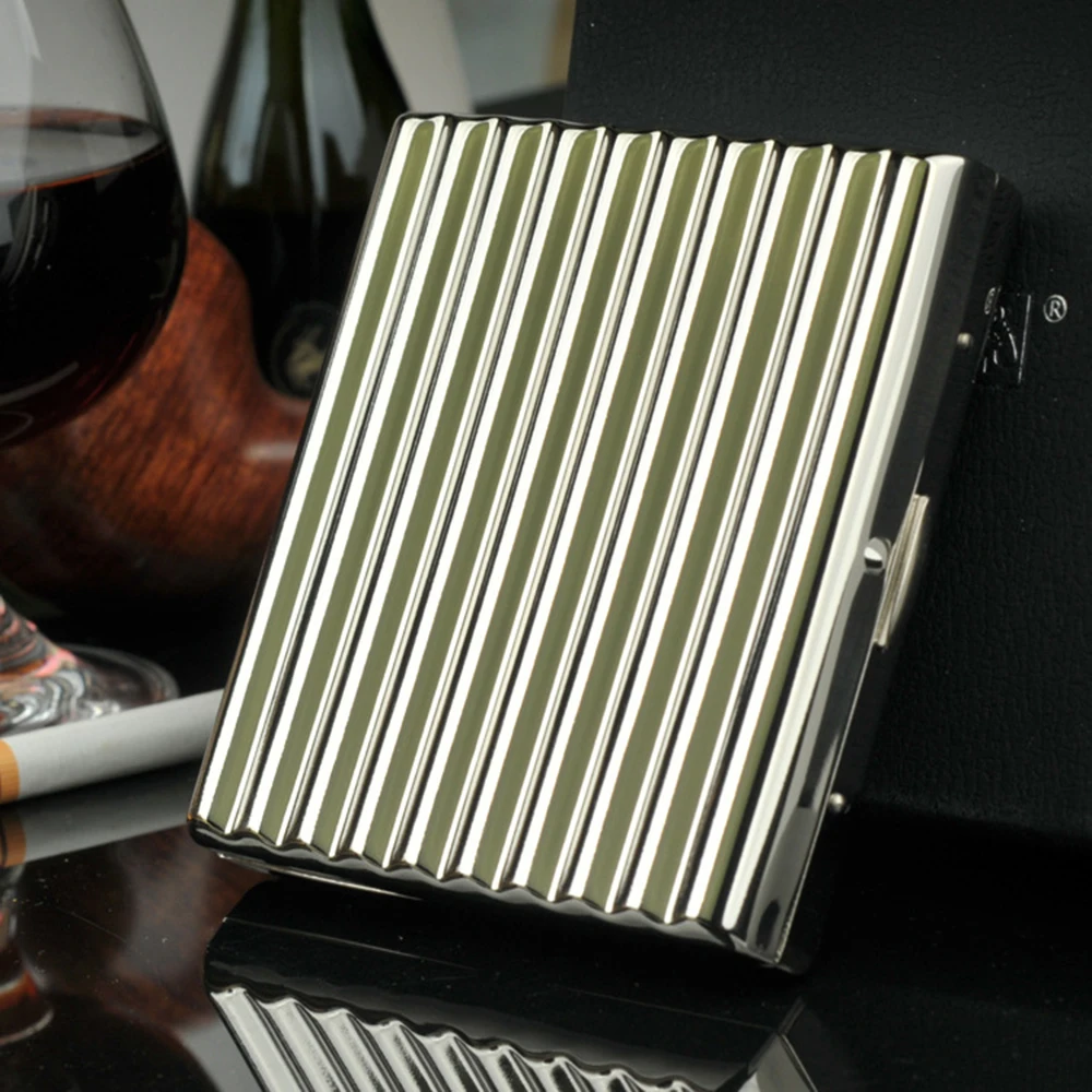 Гофрированный чехол для сигарет Хромированная медь может быть загружен с 20