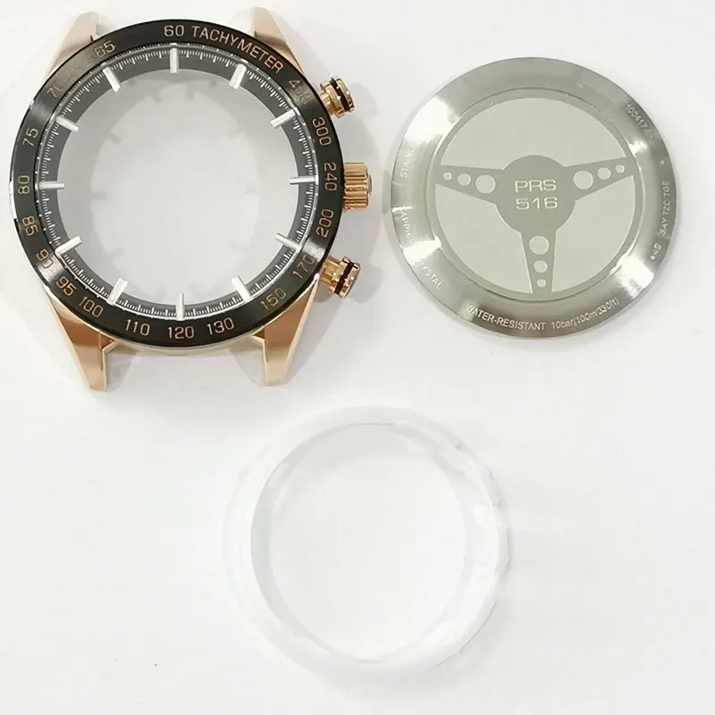 T100417A rose gold Чехол для часов, задняя крышка, сапфировое стекло, зеркальные запчасти, чехол из нержавеющей стали для T461/T035617A/T086408A/T044430A/T100417A - Цвет: T100417A rose gold