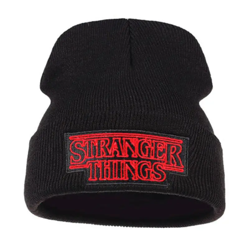 

Fashion Hip Hop Wool Hats New Stranger Things Embroidery Knitted Hats Black Keep Warm Beanie Hat Autumn Winter Hats Casquette
