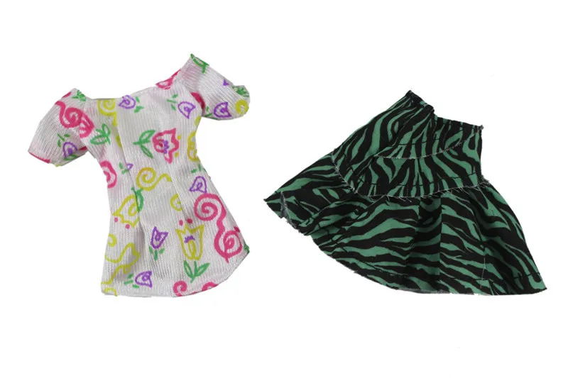 

White Tops Green Skirt Dress Outfit Suit Sets for Barbie BJD FR SD Doll Clothes Role Play Accessories Toys for Girl