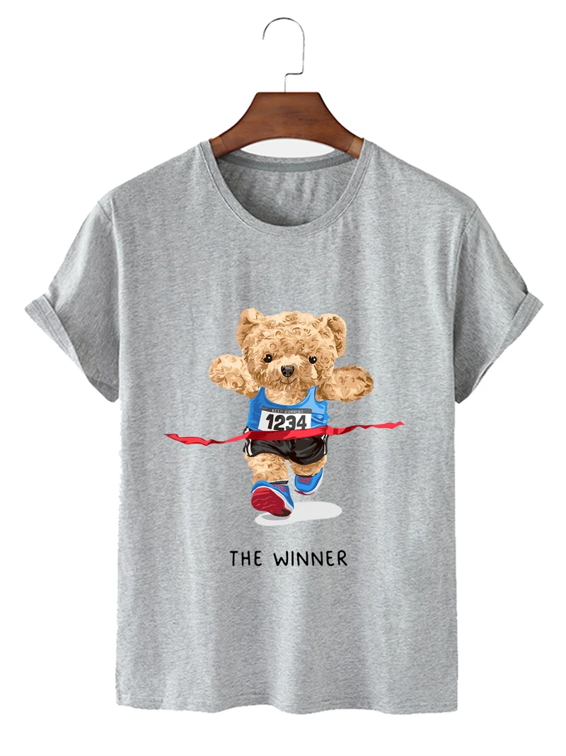 

Women T-Shirts Harajuku Bear Print Short Sleeve Plus Size Casual Clothes Loose T Shirt Female Tops Hip Hop Tee Shirt