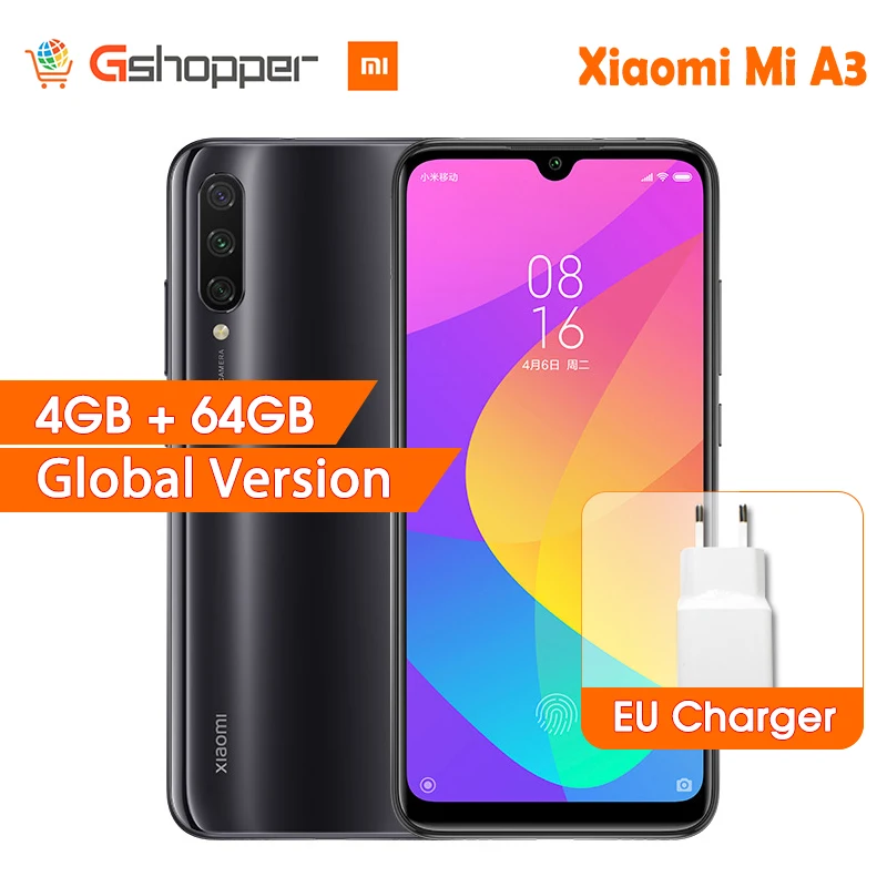 Глобальная версия Xiaomi mi A3 в наличии 4 Гб 64 32 Мп + 48мп камера 4030 мАч мобильный