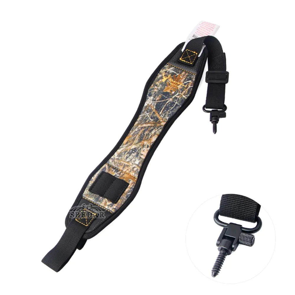 Camo Rifle Sling Gun Shot gun Strap Belt Camouflage Velour Leather Hunting SALE Black Orange
