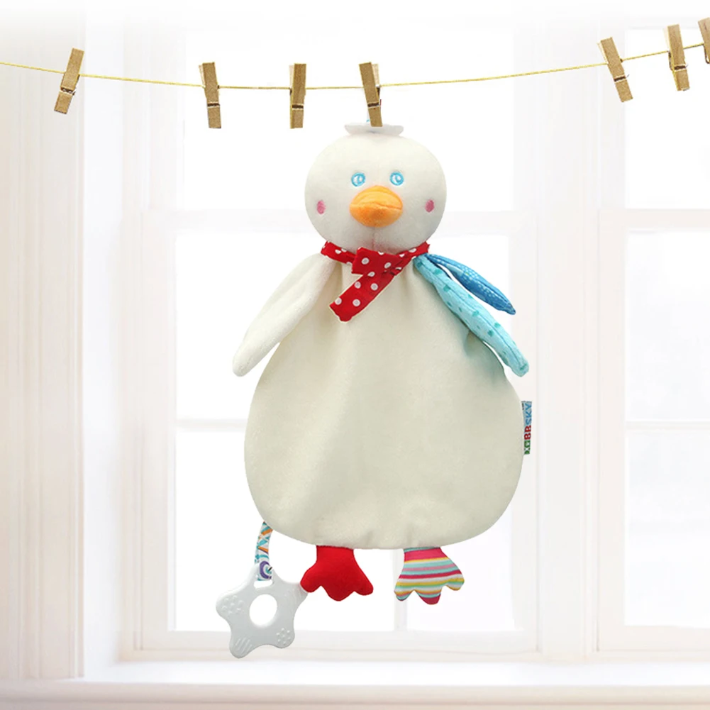 

Baby Cute Duck Appease Towel Handbells Rattles Soft Stuffed Plush Grasping Educational Doll Sleeping Toy Baby Teether Rattle Toy