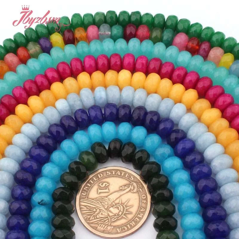 Граненые бусины 5x8 мм из нефрита каменные для самостоятельного изготовления