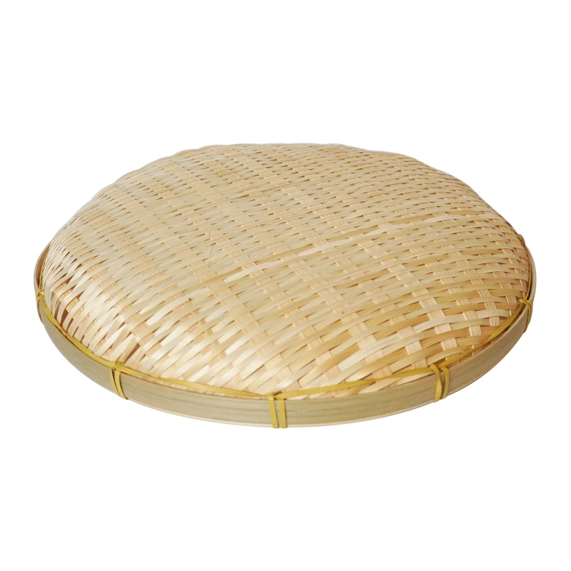 

Hand-woven Bamboo Sieve Eco-Friendly Bamboo Braided Storage Plate Round Snack Dish Fruit Food Basket Home Decoration Accessories