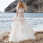 Женское платье с вырезом лодочкой It's yiiya, Белое Прозрачное платье из фатина на пуговицах в стиле бохо на лето 2021