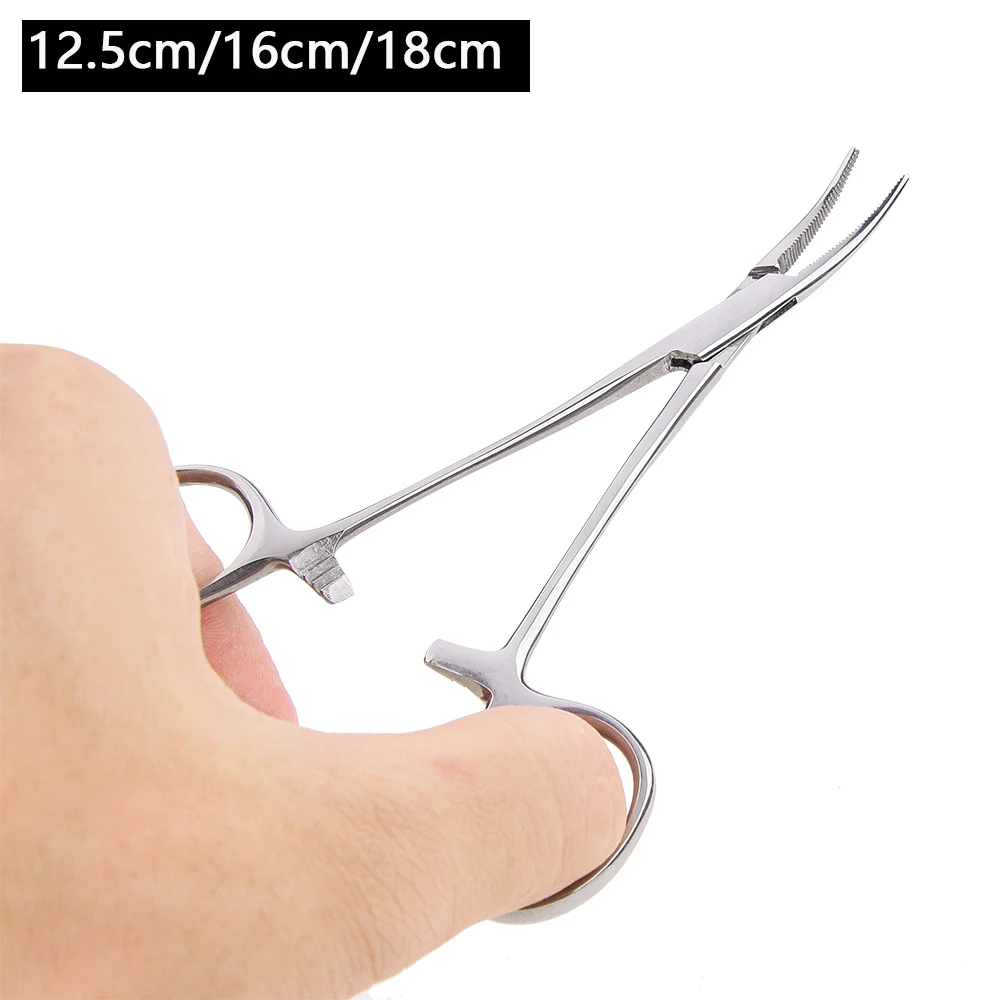 

12.5cm 16cm 18cm Hemostatic Forceps Pet Hair Clamp Fishing Locking Pliers Epilation Tools Curved/Straight Tip Hand Tool