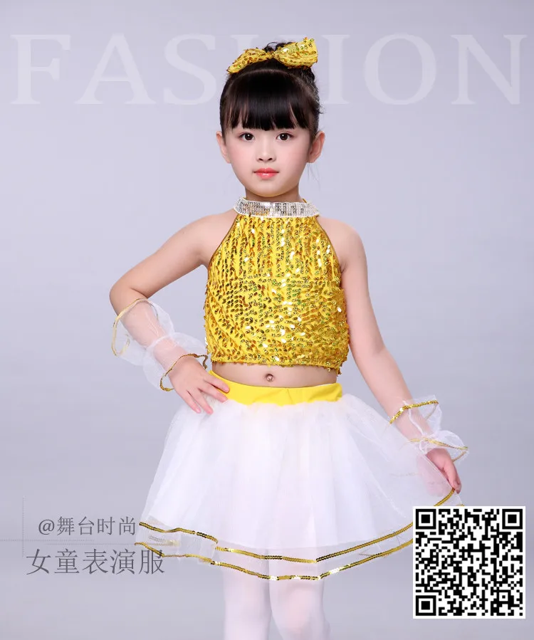 Джазовый танцевальный костюм для девочек топ с блестками и юбка сальсы