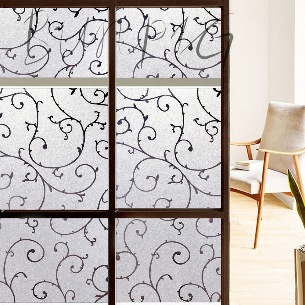 

BUNPIG Matte Window Self Adhesive Film Static Cling Privacy Window Glass Sticker for Home Vinyl Window Decals for Bathroom