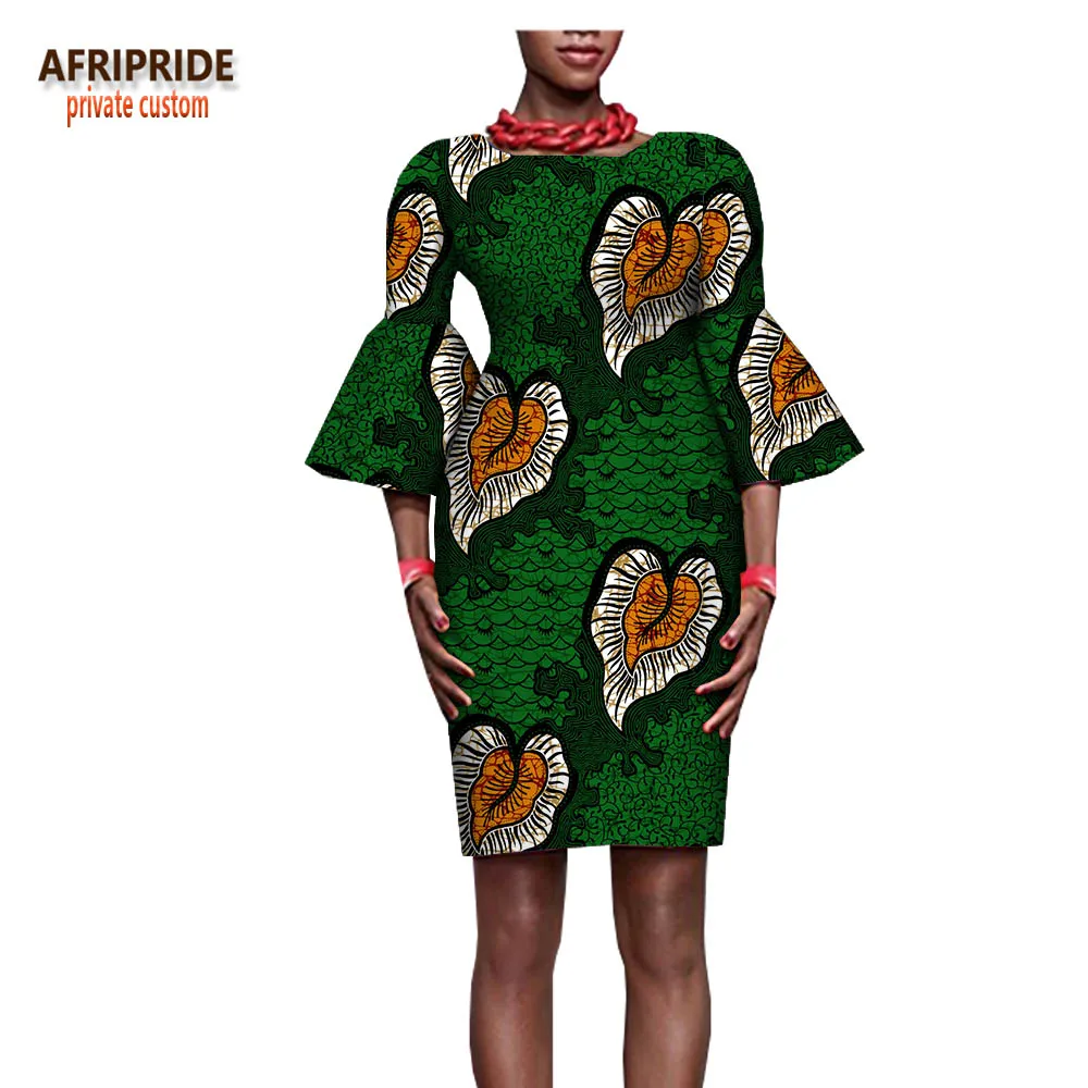 Лето Новое поступление AFRIPRIDE частный заказной плюс мини-платье для женщин с широкими рукавами батик хлопок повседневное Клубное платье sa722530 - Цвет: 528J