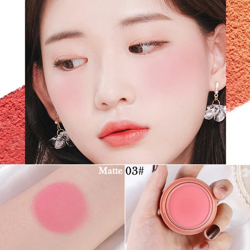 Персиковые румяна для макияжа лица пигмент красота долговечная осветляющая