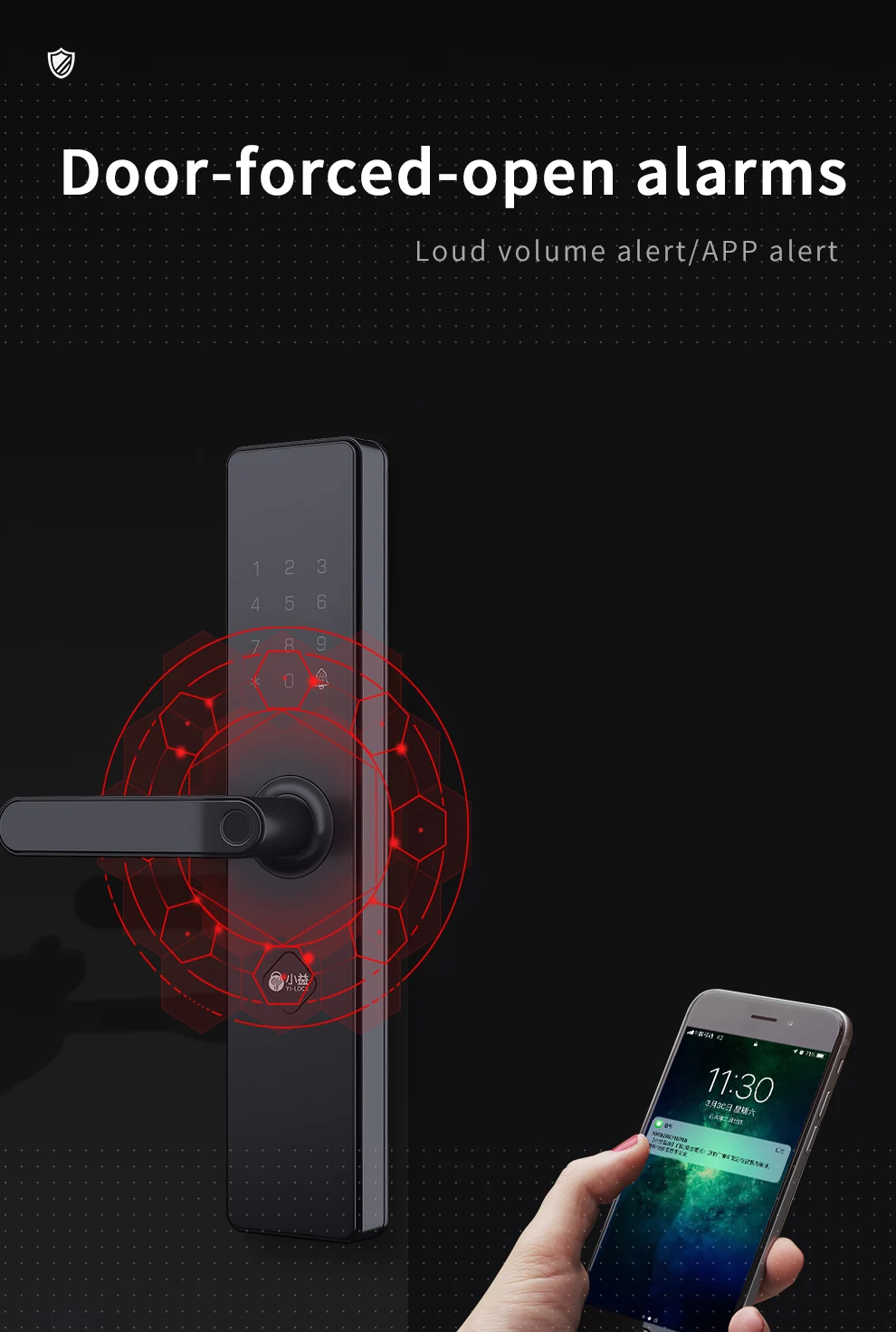 Умный биометрический дверной замок Yi-LOCK E206T, отпечаток пальца, электронный замок, NFC, отпечаток пальца, пароль, Bluetooth, RFID, приложение, Удаленная разблокировка