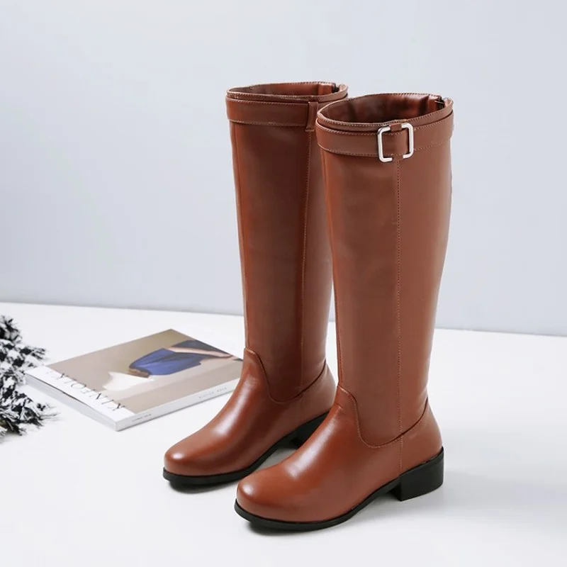 FXYCMMCQ Winter Women's Boots Foreign Trade Exploded Large Size Thick Knight Boots-C20-9