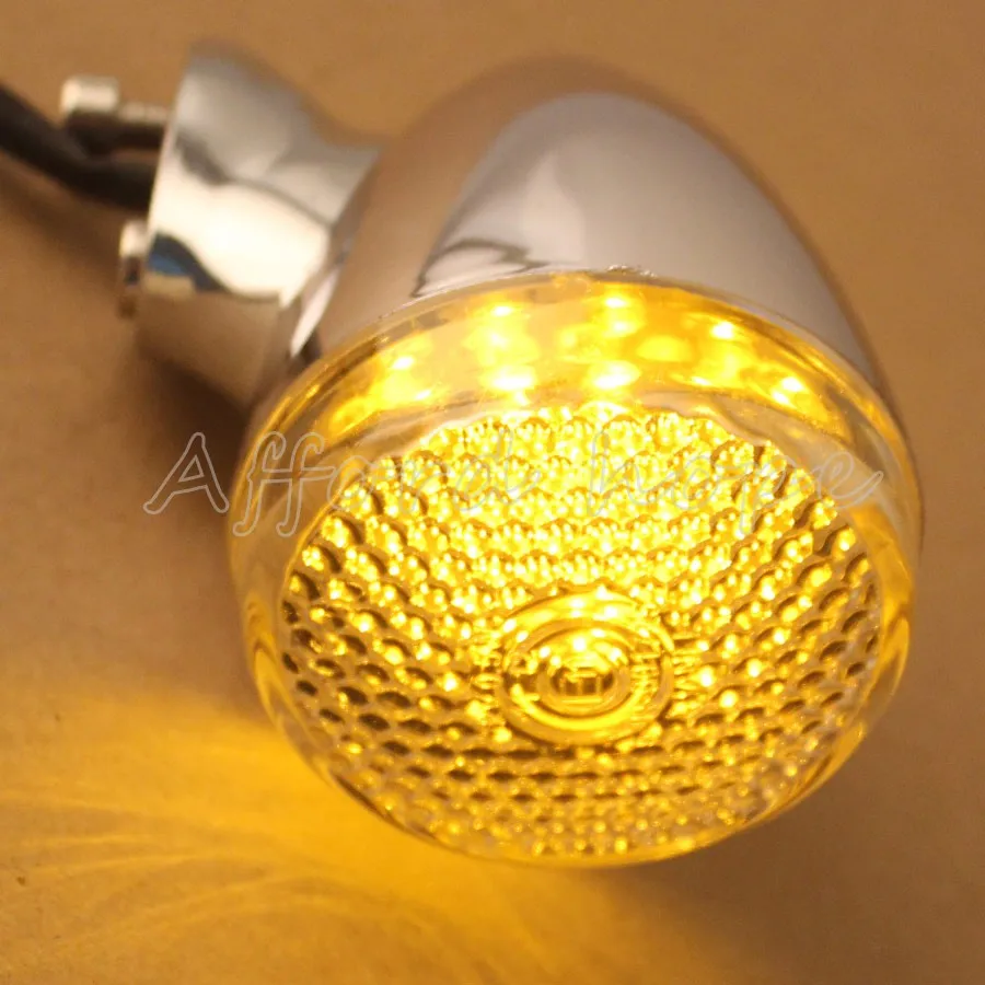 4 шт. хромированный передний задний мотоциклетный светодиодный Янтарный