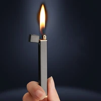 mini thin square gas lighter flint metal interesting unusual lighter smoking accessories mens gadgets
