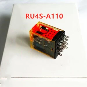 10pcs 14-pin intermediate relay four open and four closed RU4S-A110 with light AC110V