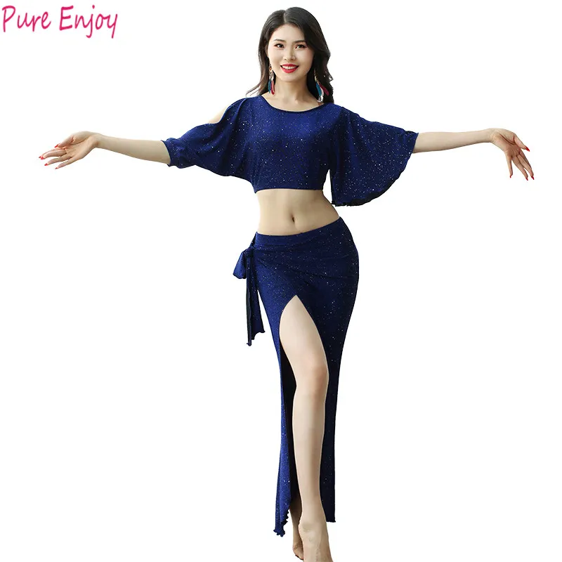 Женский новый комплект для танца живота костюм соревнований по восточным танцам