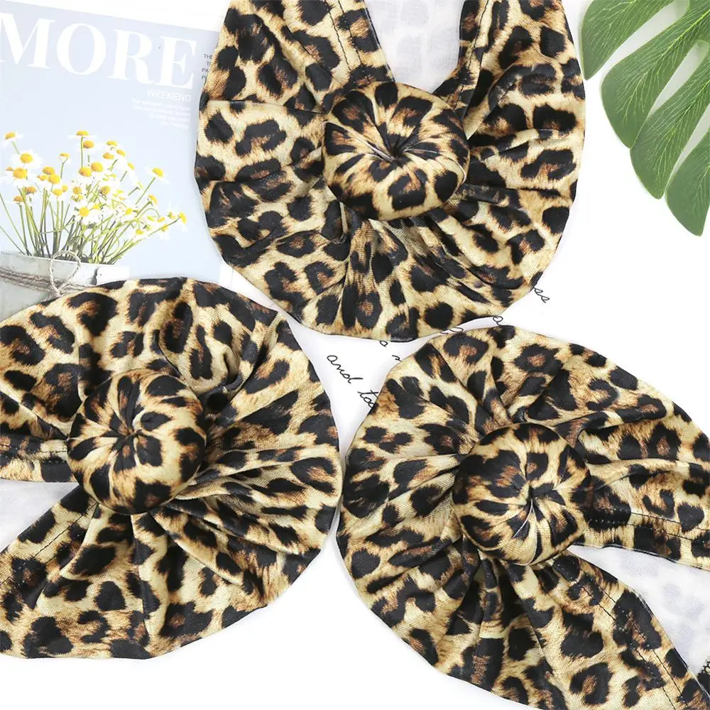 

20 Pcs /Lot Leopard Print Infant Beanies Velvet Handmade Turban Hat Fashion Newborn Children's Caps Boutique Hair Accessories