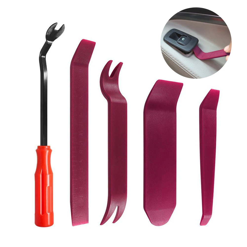 

5Pcs Multi-Functional Removal Tools Purple Auto Fastener Clip Car Door Panels Trim Removal Tool Interior Accessories