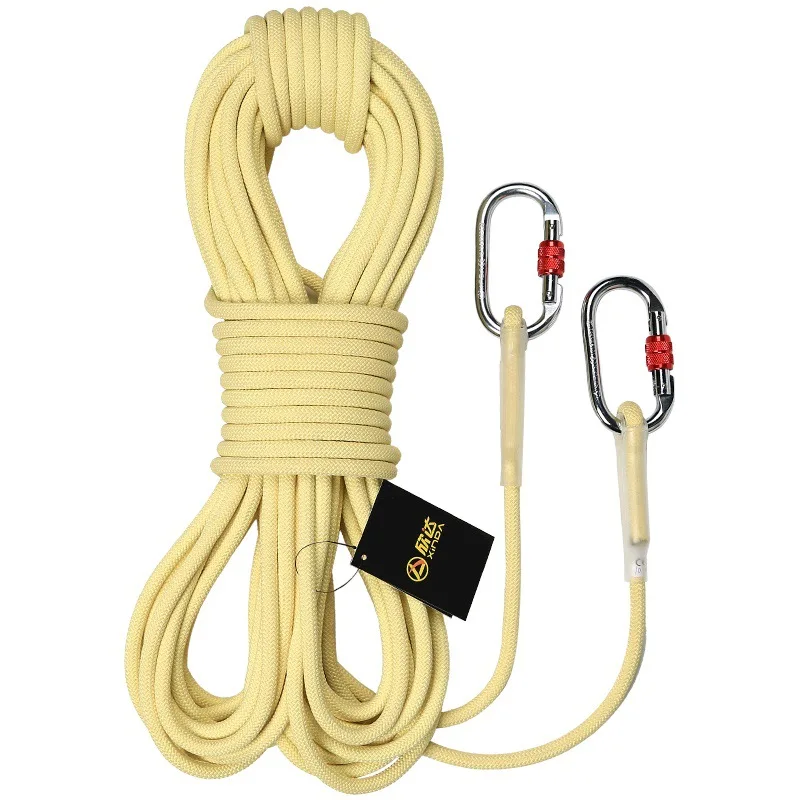 8mm Kevlar static rope high temperature flame retardant escape safety rope aramid wear-resistant rappelling cave climbing rope