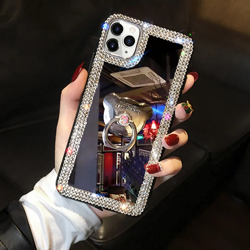 Зеркальное кольцо с блестками для OPPO A55 A71 A74 A9 A5 2020 A11X A11 A1K F11 F7 R15 R17 F19 Pro R9 S Plus R11 |