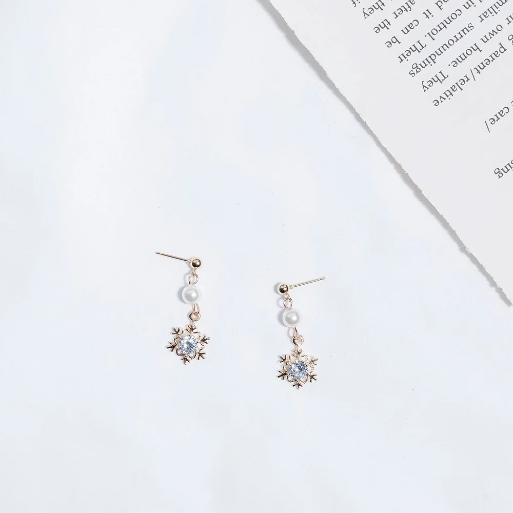 Женские серьги из снежинок в Корейском стиле|Серьги-гвоздики| |