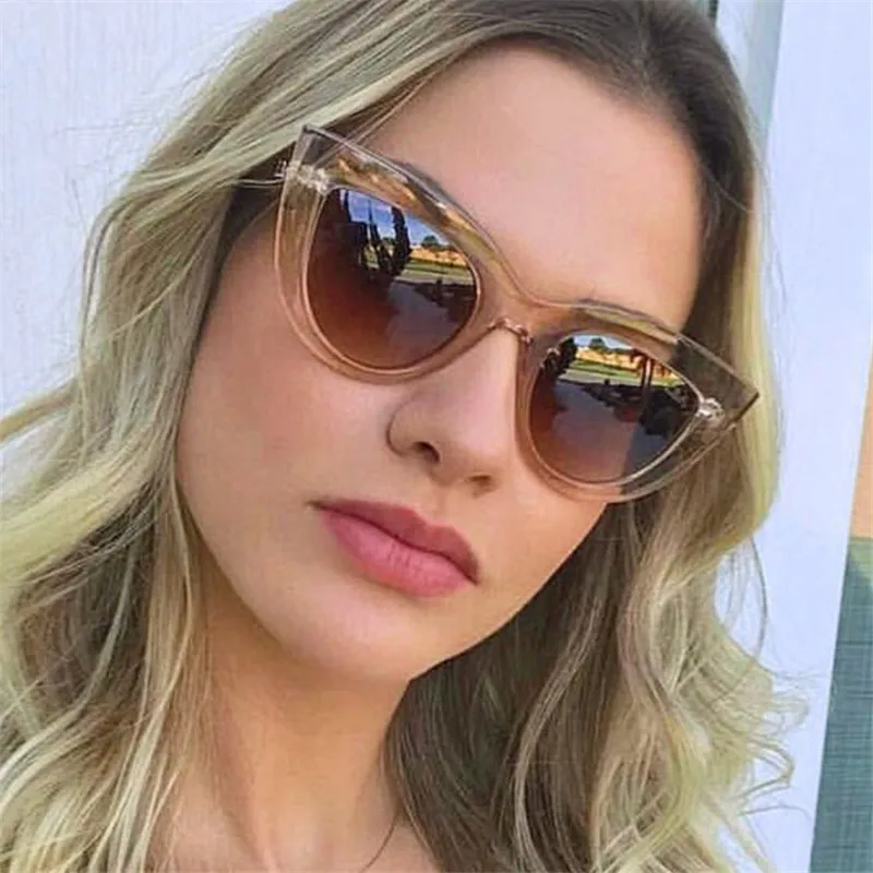 

Солнцезащитные очки унисекс, роскошные винтажные, кошачий глаз, Классические, модные, для мужчин и женщин, с пластиком, Uv400