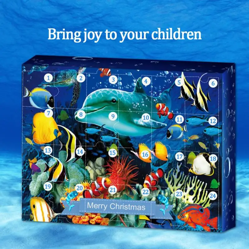 

Underwater World Dinosaur Santa Blind Box Toy Xmas Calendar Christmas Ornament Calendar With Hanging Ornaments Christmas Decor