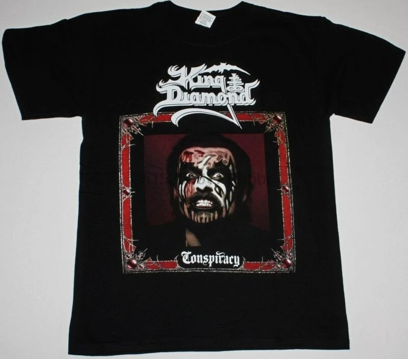 Король алмаз заговора MERCYFUL FATE тяжелый металл s-xxl Новая Черная футболка