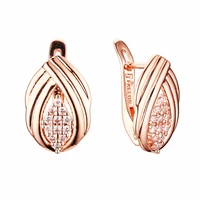 fashion new earings white stone ol rose 585 gold color jewelry women mother gift