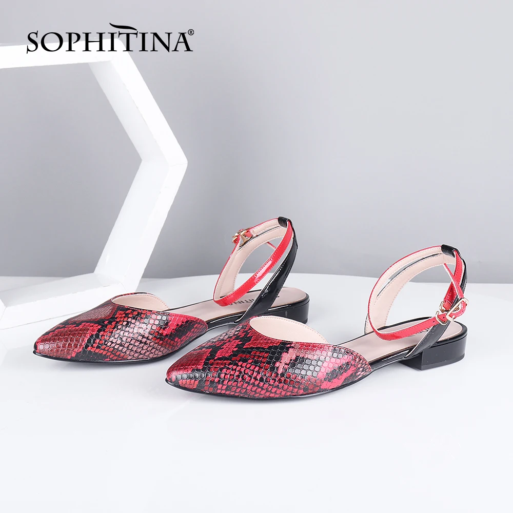 Женские туфли на низком каблуке SOPHITINA пикантные удобные с заостренным носком со