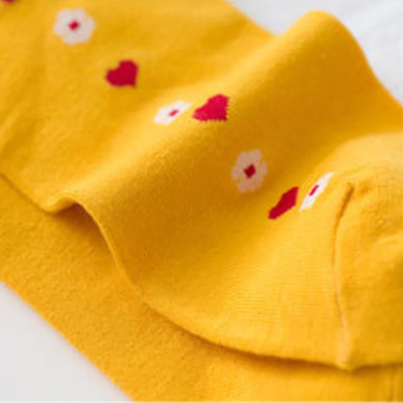 

1 Pair Winter New Women Socks Cotton Cute Fashion Casual Comfortable Socks Solid Candy Colors Lovely Flower Printing Ankle Socks