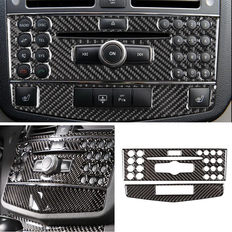 

Рамка навигатора из углеродного волокна для Mercedes Benz C Class W204, 2007, 2008, 2009, автомобильная Центральная рамка управления