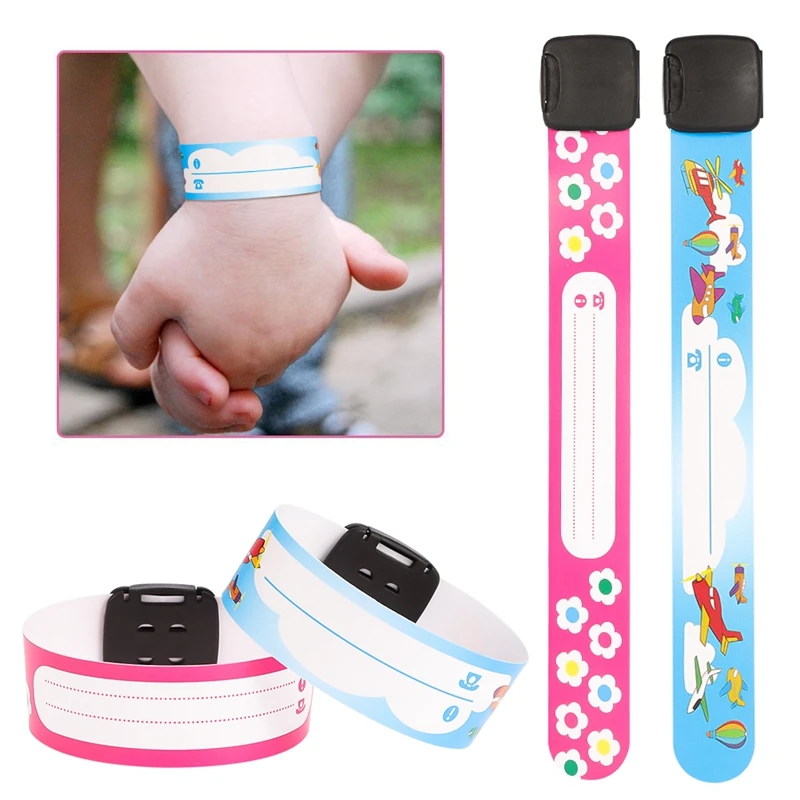 12Pcs/Set Children Travel Outdoor Safe Anti-lost Wristband Safety Recognition Bracelet For Kids Adjustable Waterproof |