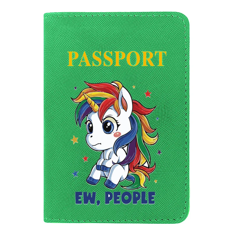 

Fashion Charm Unicorn Passport Cover Pu Leather Travel ID Credit Card Holder Pocket Wallet Bags