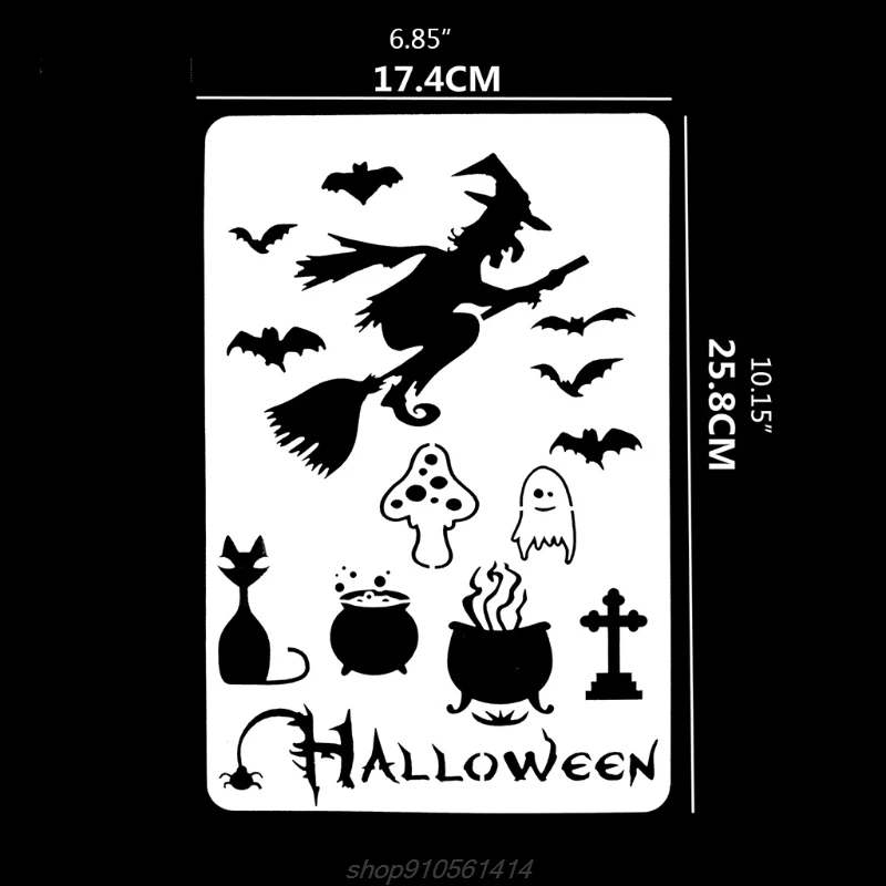 

12Pcs Halloween Drawing Template Stencils Reusable Anti-break Painting Stencils for Painting on Wood Wall Glass MY27 21 Dropship