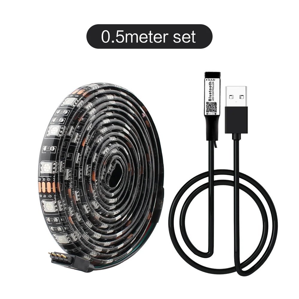 50cm set USB СВЕТОДИОДНЫЙ светильник RGB DC 5050 5V SMD tv Подсветка Водонепроницаемый настольный ПК экранный светильник ing 50 см 1 м USB Wifi Bluetooth контроллер - Испускаемый цвет: 50cm set