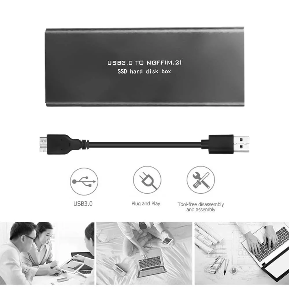 NGFF M.2 to USB 3.0 5Gbps SSD Enclosure Adapter Storage Hard Disk Case 2230 / 2242 2260 2280 mm | Компьютеры и офис