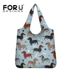 Красивая Складная Экологически чистая сумка для покупок FORUDESIHNS, Цветочная удобная вместительная сумка для покупок в супермаркете