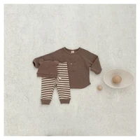 kids solid casual pullover top cotton baby boy long sleeves t shirt sweatshirt waffle pocket baby clothes infant ribbed clothing