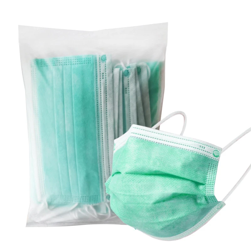 10/50/100/200/500pcs Disposable Face Mask 3-layer Filter Anti Dust Smog Earloop Breathable Gauze Green Adult Mouth | Красота и