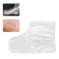 100pcspack disposable plastic foot covers transparent shoes cover paraffin bath wax spa therapy bags liner booties