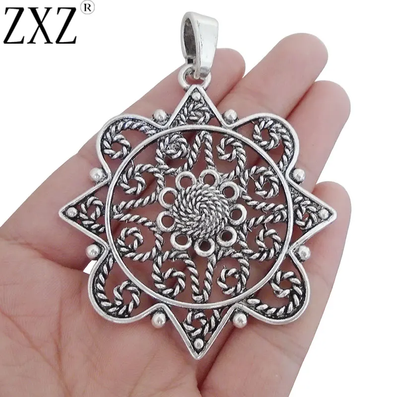 ZXZ 2 шт открытые Цветочные Подвески для ожерелья ювелирные изделия фурнитура