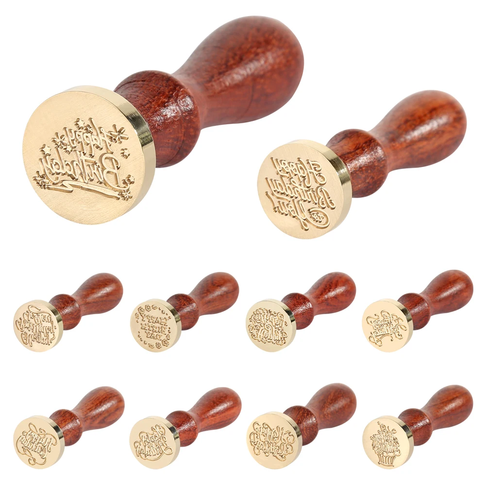 Ретро воск печать с днем рождения Дерево Краска классический Сделай Сам