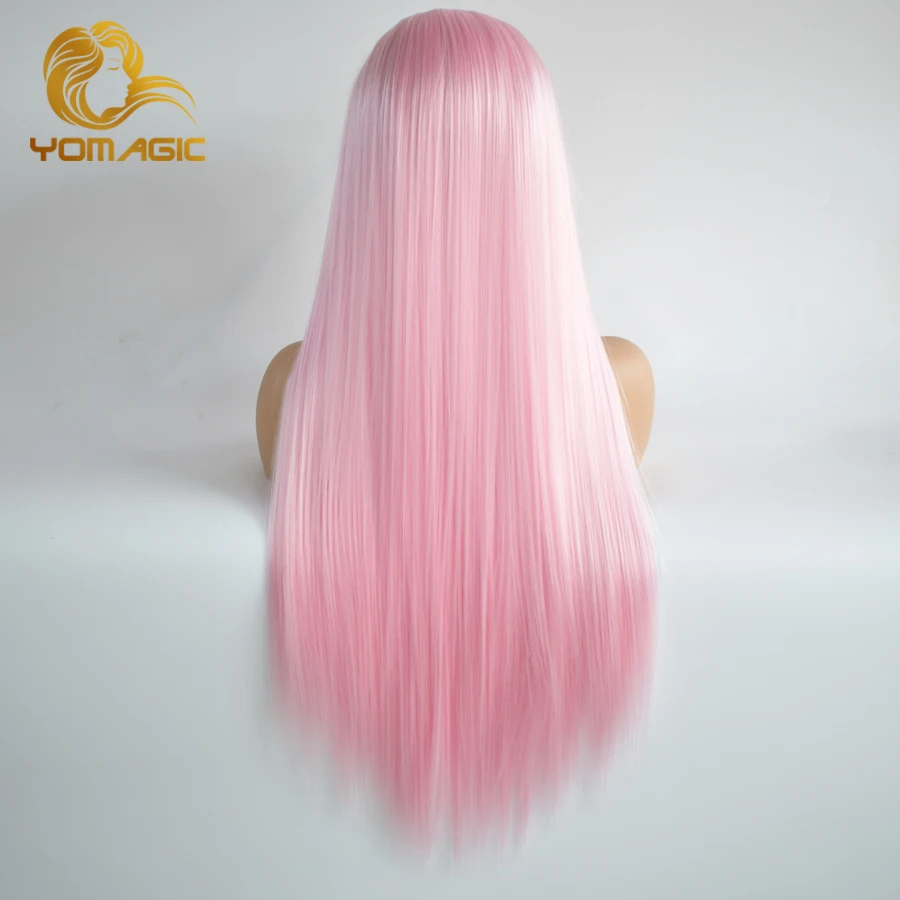 Волосы Yomagic ярко розового цвета синтетические волосы парики на шнурке с