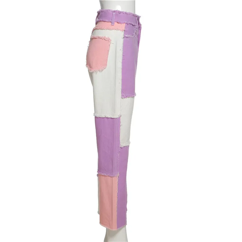 

Summer Women's New High Waist Color Matching Slim Street Photo Fashion Versatile Skinny Jeans