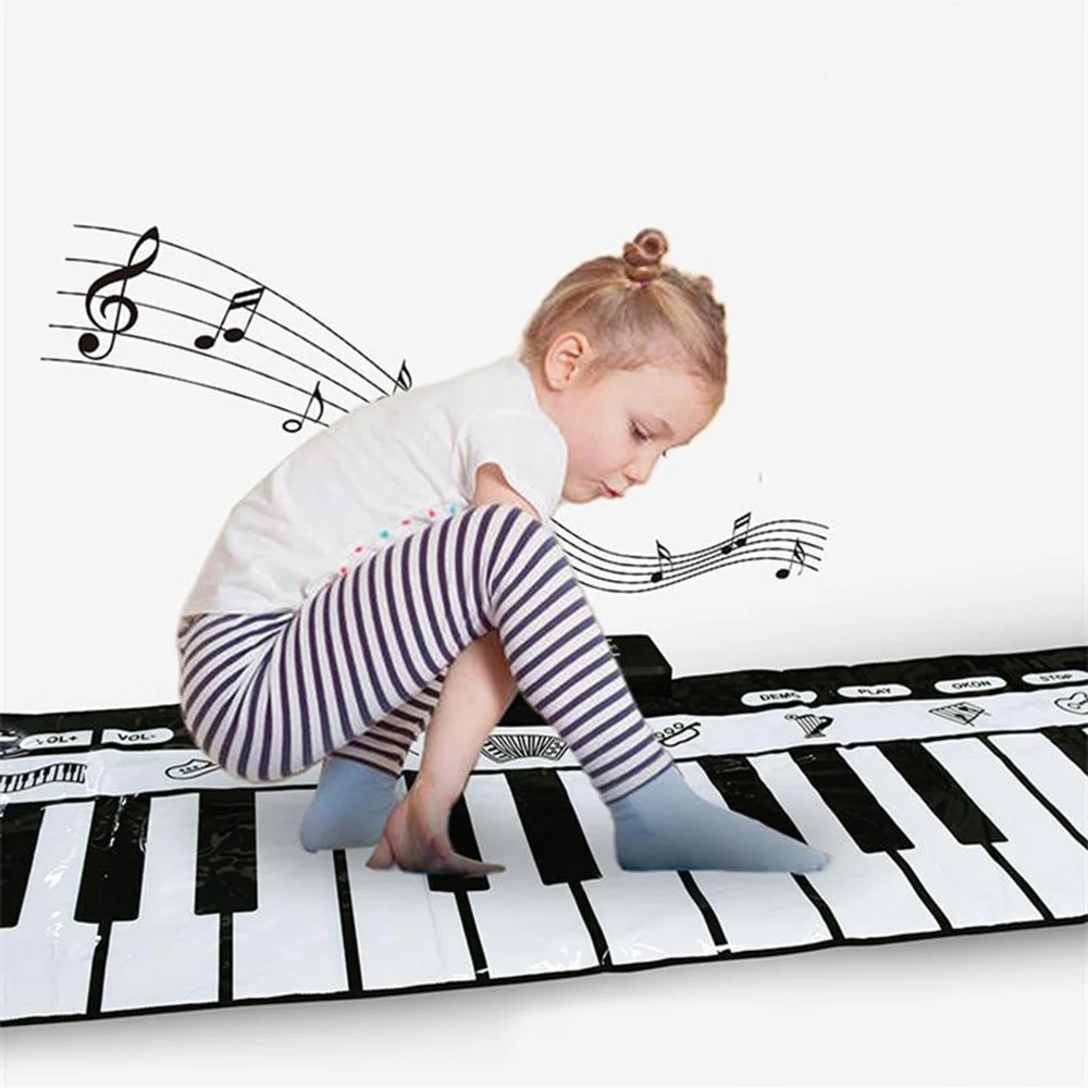 

180 * 72cm/ 70.86 * 28.34in Electronic Musical Mat Carpets Keyboard Piano Play Mat Musical Instrument Educational Toys for Kids